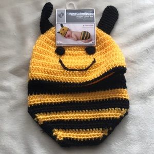 2 piece crochet hat and diaper cover set